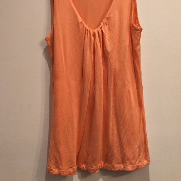 Sexy Y2K Banana Republic Sleeveless Top Gathered Plunging Neckline in Coral - Picture 8 of 16